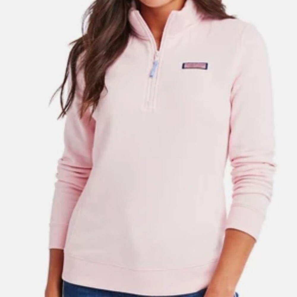 EUC Vineyard Vines Shep Shirt 1/2 Zip Sweatshirt Pullover S Pink French Terry